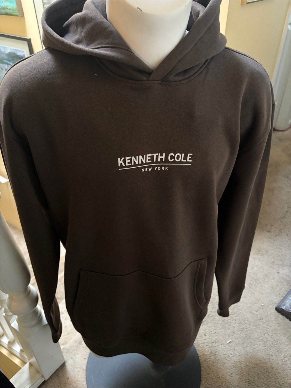 Kenneth Cole Men's Dark Brown Logo Hoodie